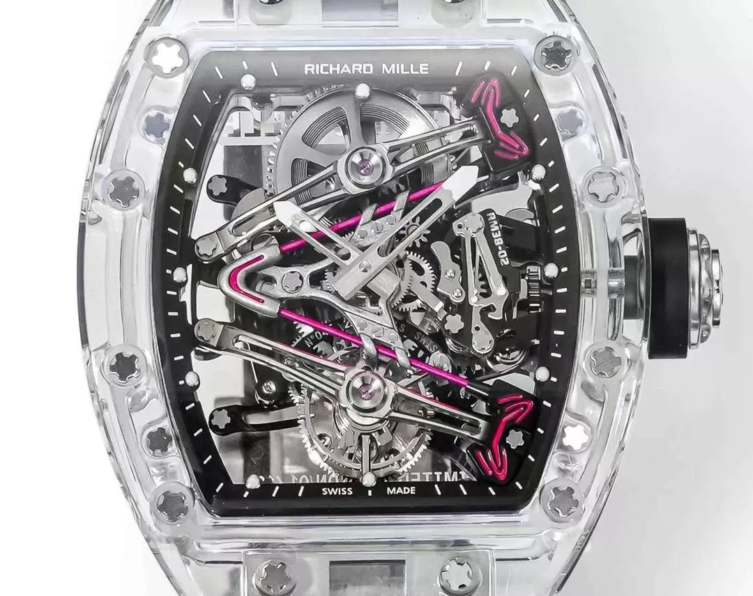 Movimiento tourbillon Richard Mille RM38-02 Edición limitada a 1:1 Correa de caucho negra de fábrica RM