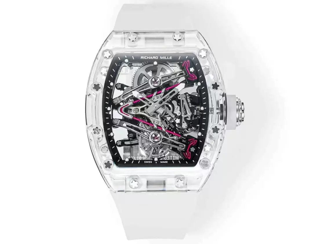 Richard Mille RM38-02 Tourbillon Movement 1:1 Miglior Clone RM Factory Quadrante Nero Cinturino in Gomma