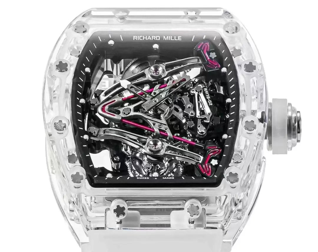 Richard Mille RM38-02 Tourbillon Movement 1:1 Best Clone RM Factory Black Dial Rubber Strap