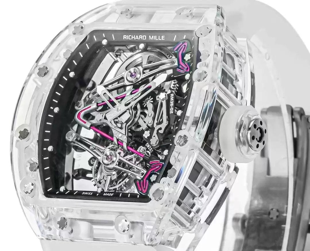 Richard Mille RM38-02 Tourbillon Movement 1:1 Miglior Clone RM Factory Quadrante Nero Cinturino in Gomma