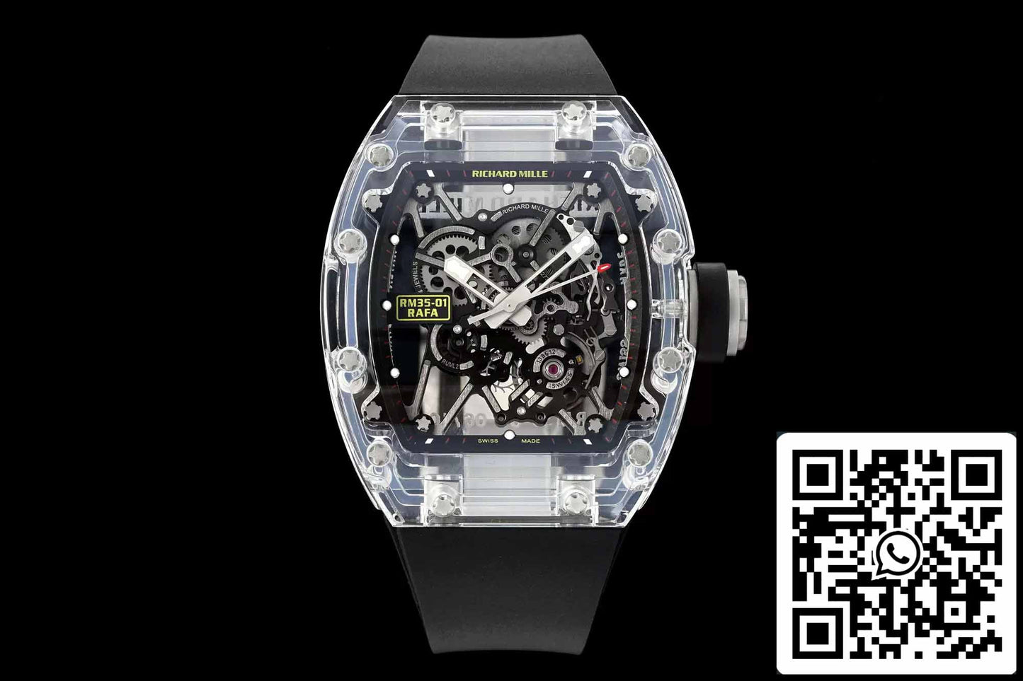 Richard Mille RM35-01 Sonic Factory 1:1 Best Edition Caja de zafiro Correa de caucho negra