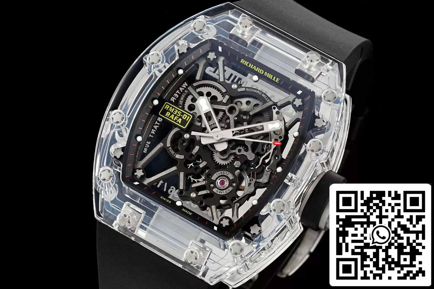 Richard Mille RM35-01 Sonic Factory 1:1 Best Edition Caja de zafiro Correa de caucho negra