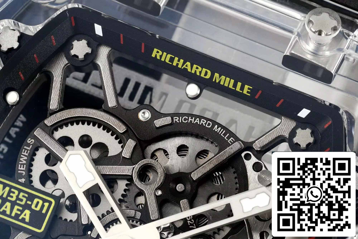 Richard Mille RM35-01 Sonic Factory 1:1 Best Edition Saphire case Black Rubber Strap