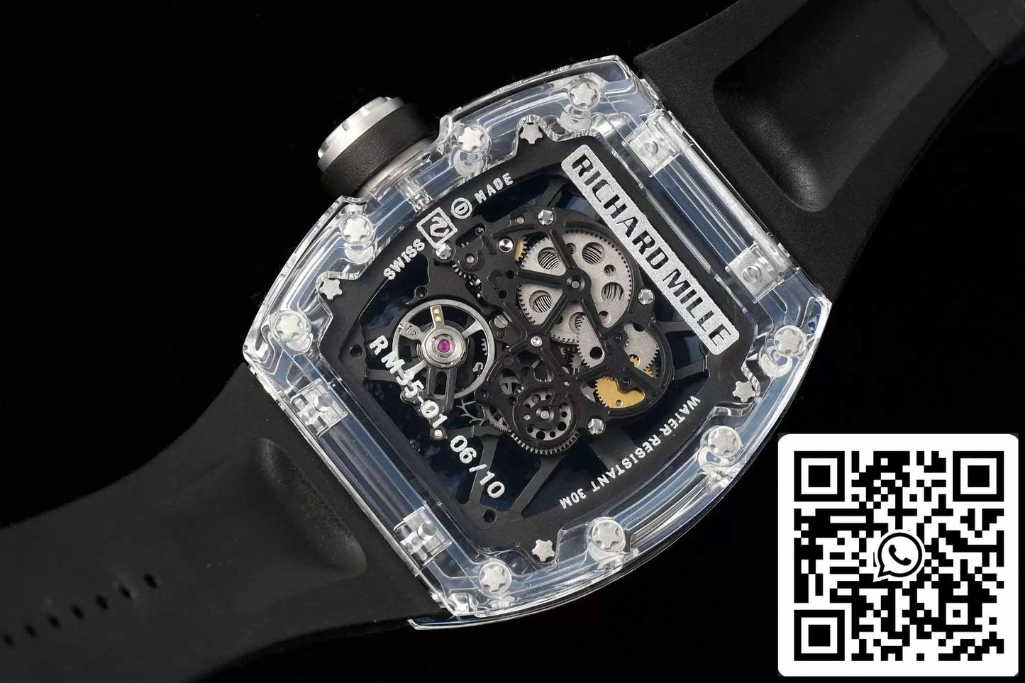 Richard Mille RM35-01 Sonic Factory 1:1 Best Edition Caja de zafiro Correa de caucho negra