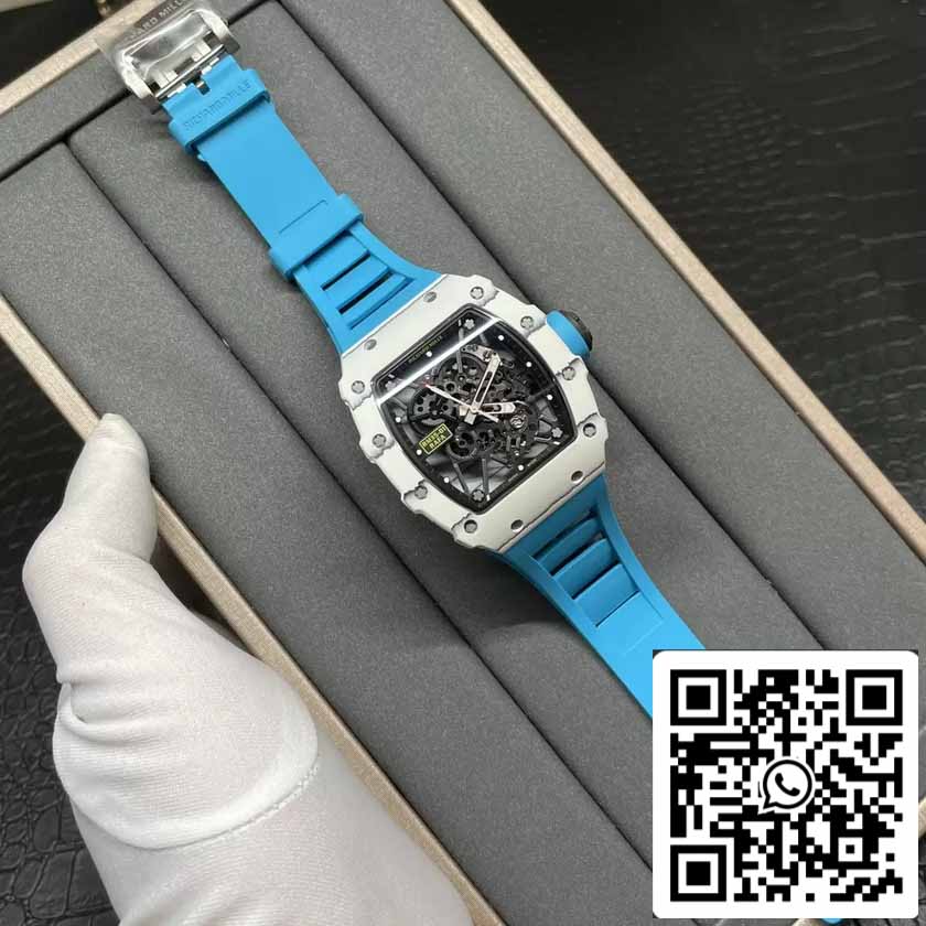 Richard Mille RM35-01 Sonic Factory 1:1 Best Edition Cinturino in gomma blu NTPT in carbonio bianco