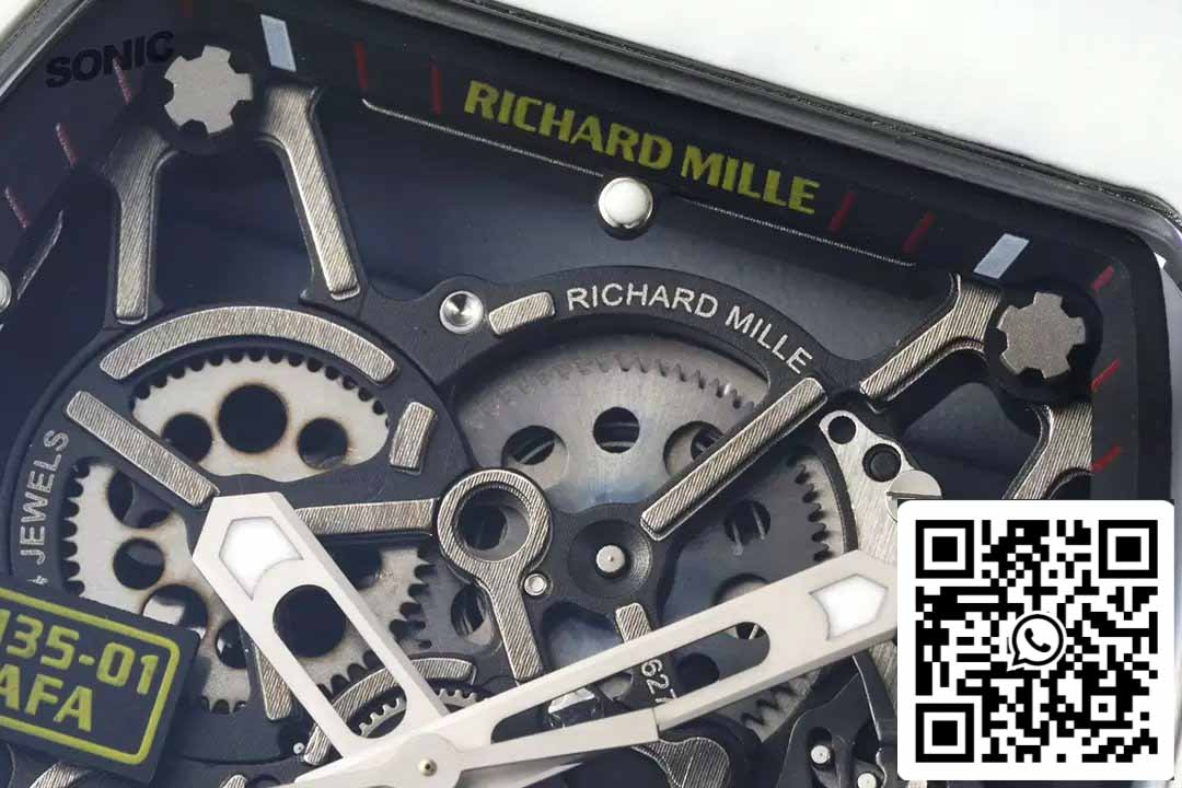 Richard Mille RM35-01 Sonic Factory 1:1 Best Edition Correa de caucho rojo NTPT de carbono blanco