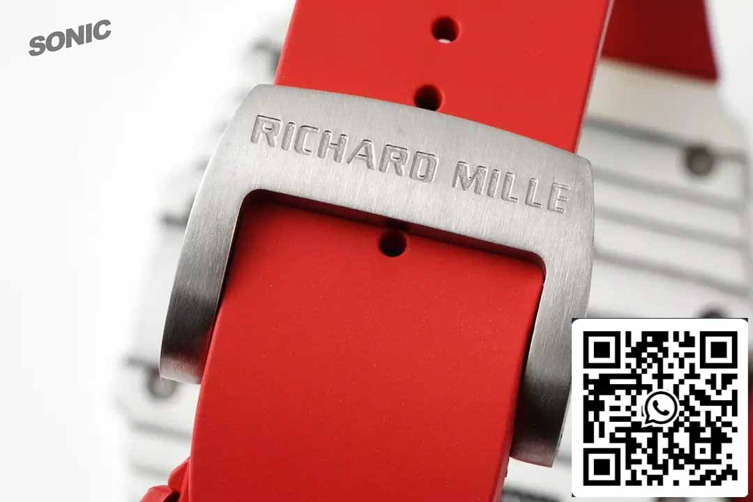 Richard Mille RM35-01 Sonic Factory 1:1 Best Edition Correa de caucho rojo NTPT de carbono blanco