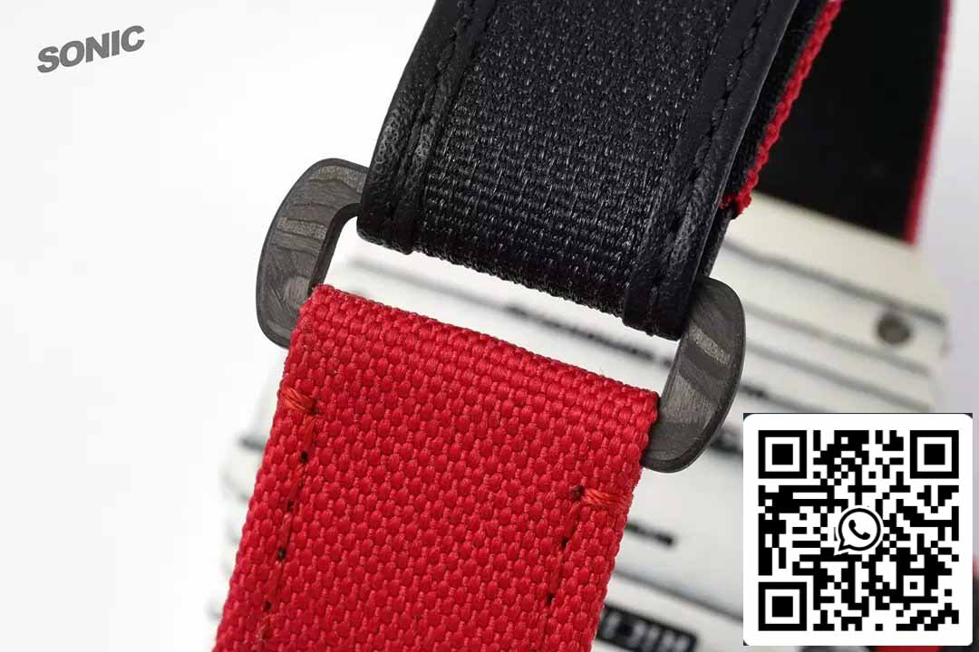 Richard Mille RM35-01 Sonic Factory 1:1 Best Edition White Carbon NTPT Red Velcro Strap