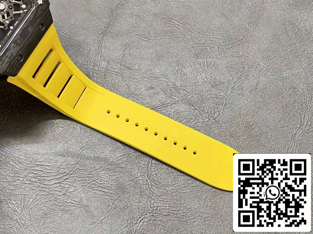 Richard Mille RM35-01 Sonic Factory 1:1 Best Edition Black Carbon NTPT Yellow Rubber Strap