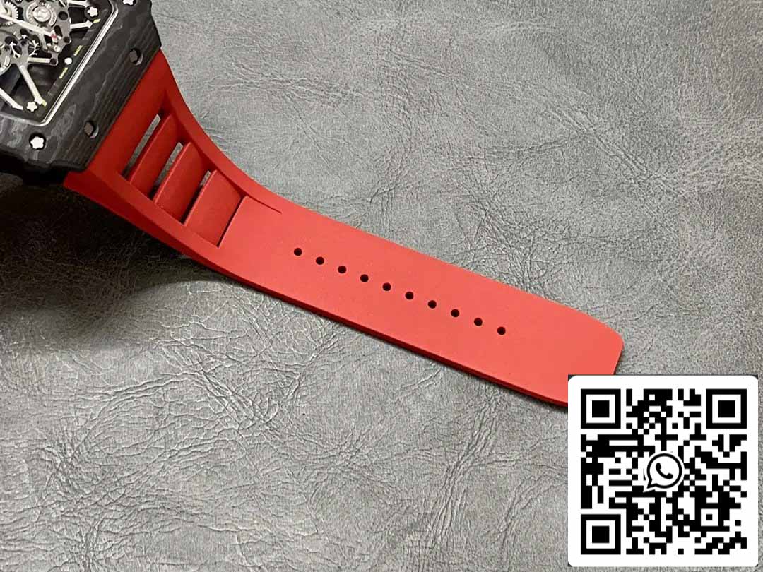 Richard Mille RM35-01 Sonic Factory 1:1 Best Edition Correa de caucho NTPT roja y carbono negro