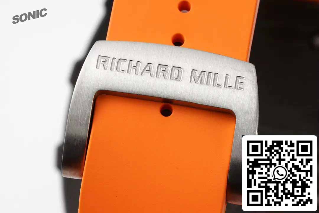 Richard Mille RM35-01 Sonic Factory 1:1 Best Edition Correa de caucho NTPT naranja y carbono negro