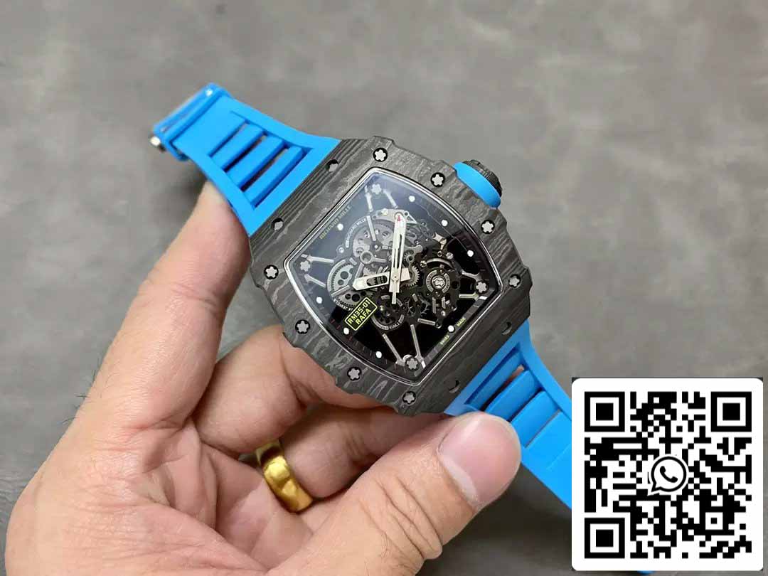 Richard Mille RM35-01 Sonic Factory 1:1 Best Edition Cinturino in gomma blu NTPT in carbonio nero