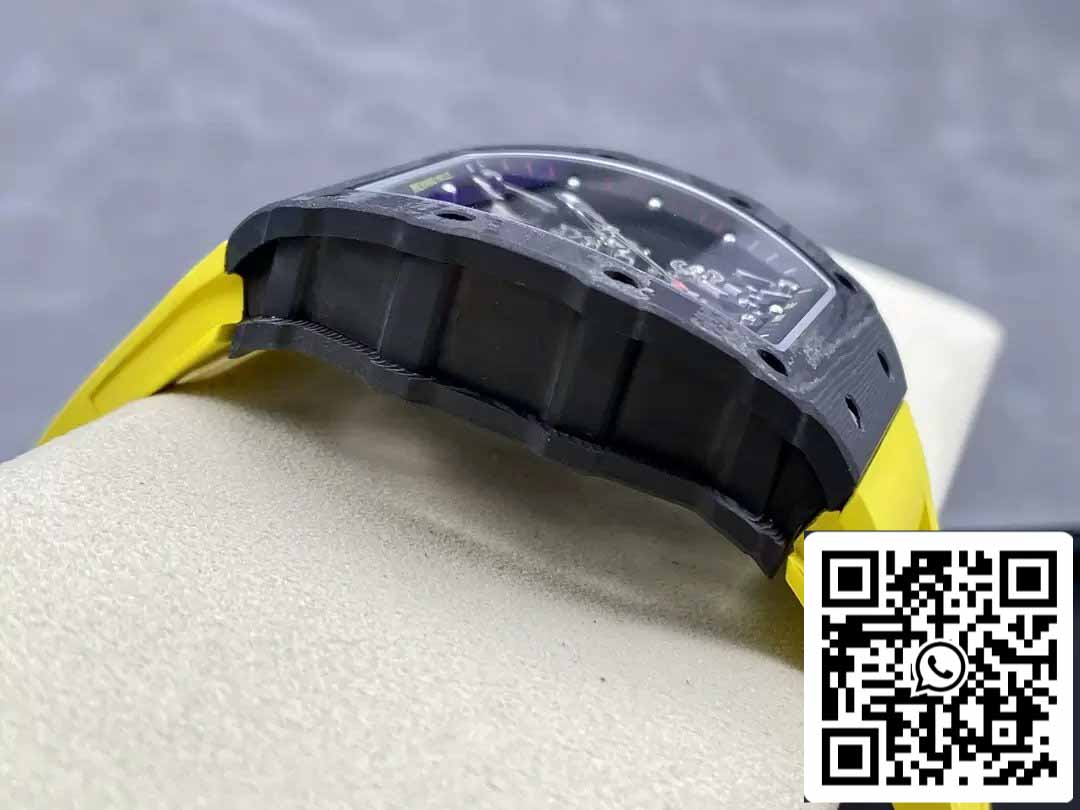 Richard Mille RM035-02 T+ Factory 1:1 Best Edition Cassa in fibra di carbonio Cinturino in gomma gialla (altrimenti detto) 