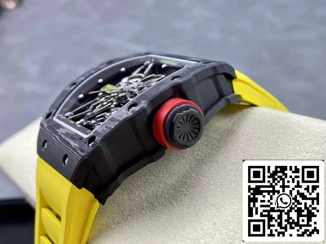 Richard Mille RM035-02 T+ Factory 1:1 Best Edition Carbon Fiber Case Yellow Rubber Strap ao chép)