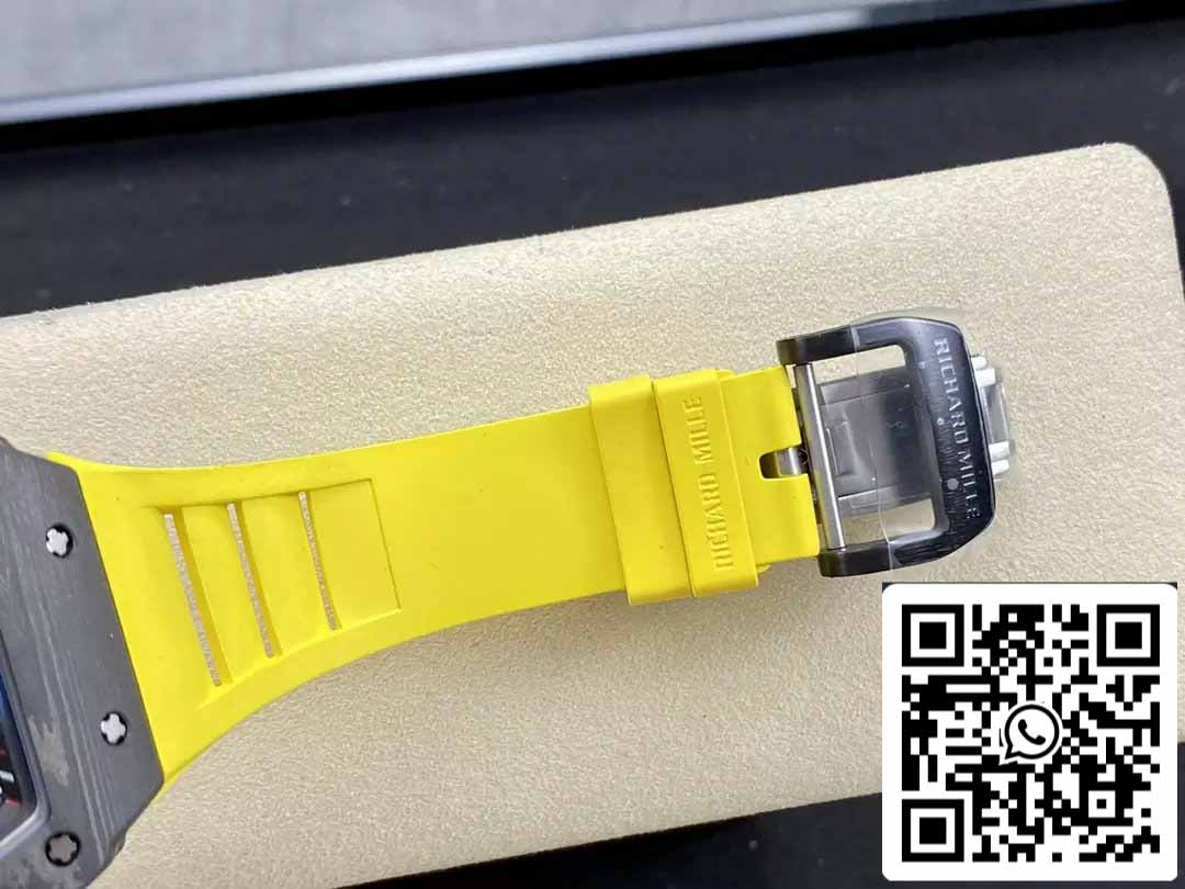 Richard Mille RM035-02 T+ Factory 1:1 Best Edition Carbon Fiber Case Yellow Rubber Strap ao chép)