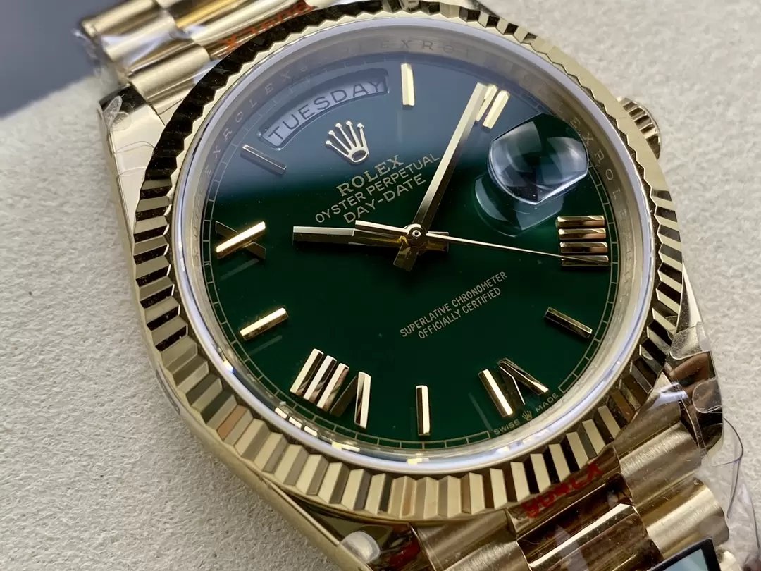 Rolex Day Date m228238 V5 40 mm QF Factory 1:1 Best Edition Esfera verde Bisel