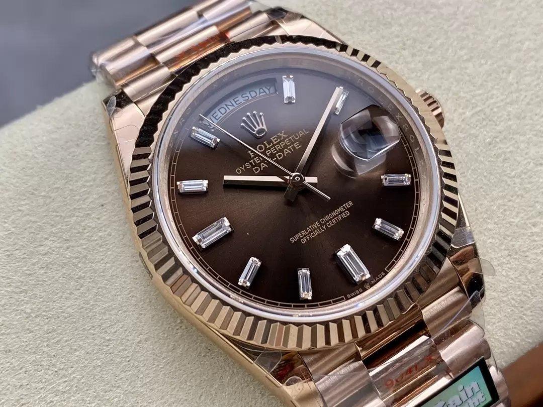 Rolex Day Date M228235-0003 V5 40mm QF Factory 1:1 Best Edition quadrante cioccolato lunetta