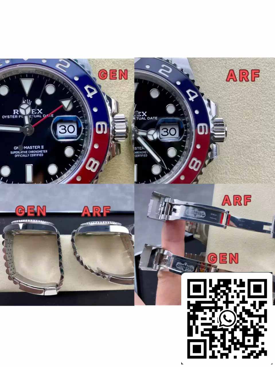 Rolex GMT Master II M126710BLRO-0001 Pepsi 1:1 Best Edition di AR Factory V4 upgrade Jubilee Strap