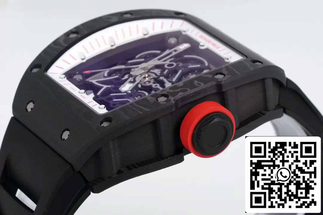 RICHARD MILLE RM055 ZF 2024 1:1 Best Edition Cassa in fibra di carbonio Pomello rosso Cinturino nero 