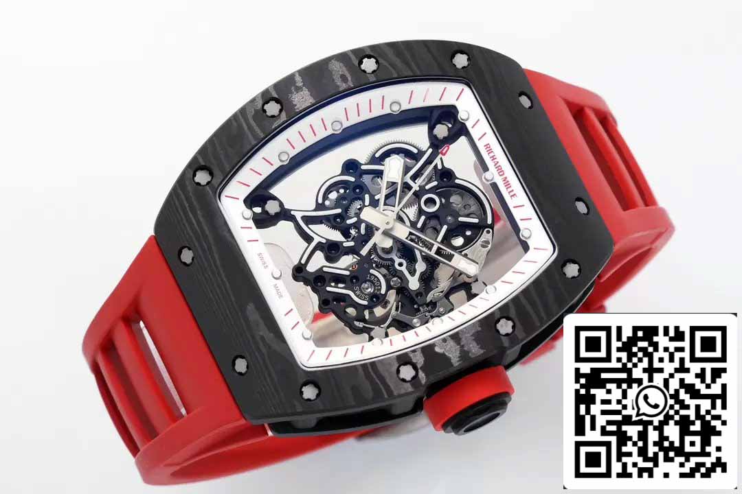 RICHARD MILLE  RM055  ZF 2024 1:1 Best Edition Carbon Fiber Case Red Strap and Knob