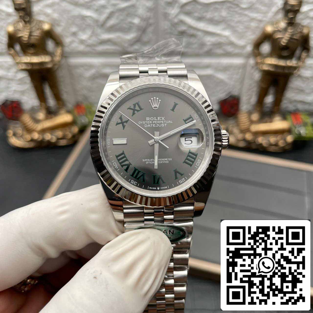 Rolex Datejust M126334-0022 1:1 Best Edition Clean Factory Grey Wimbledon Dial