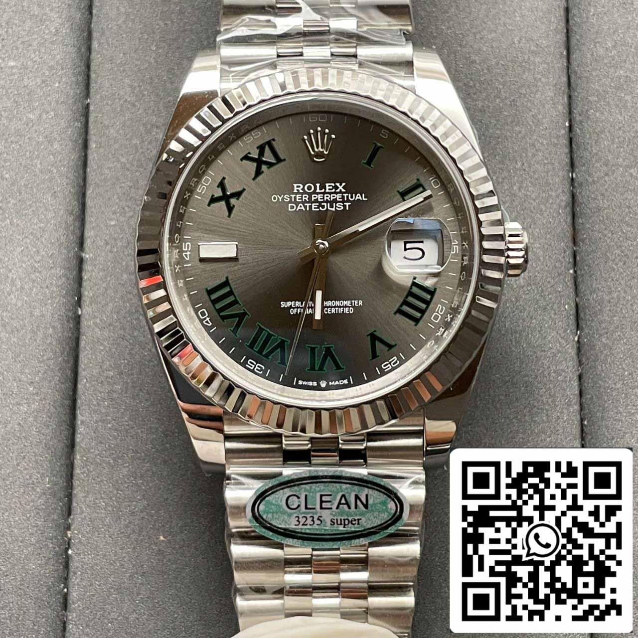 Rolex Datejust M126334-0022 1:1 Best Edition Clean Factory Grey Wimbledon Dial