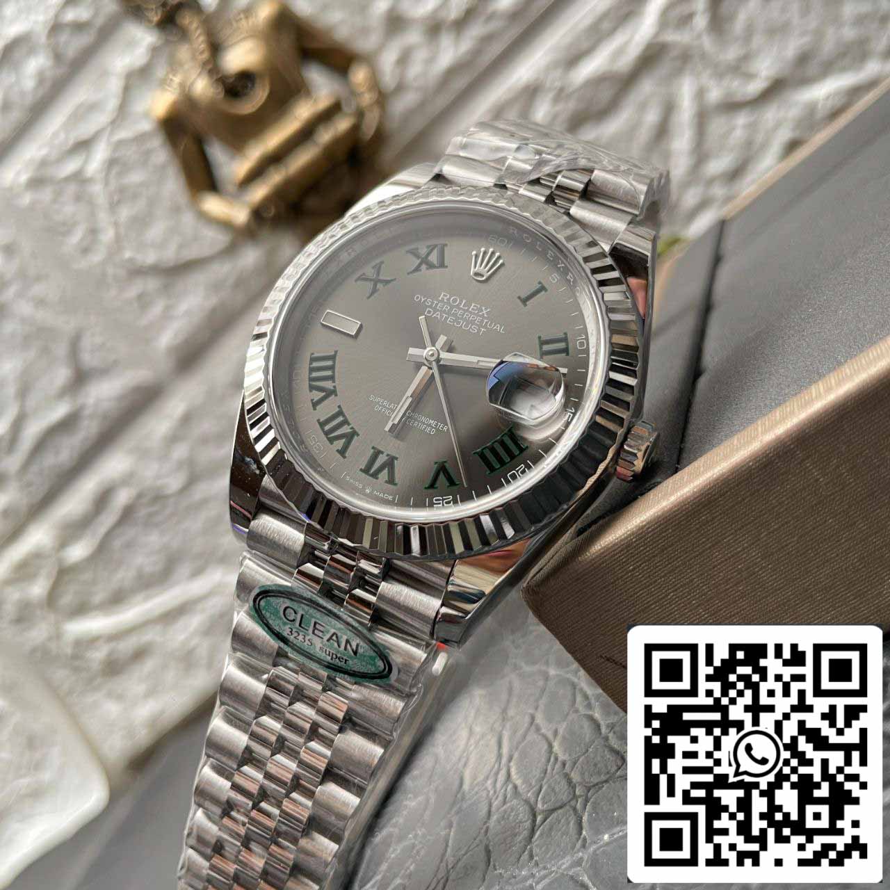 Rolex Datejust M126334-0022 1:1 Mejor Edición Clean Factory Esfera Gris Wimbledon