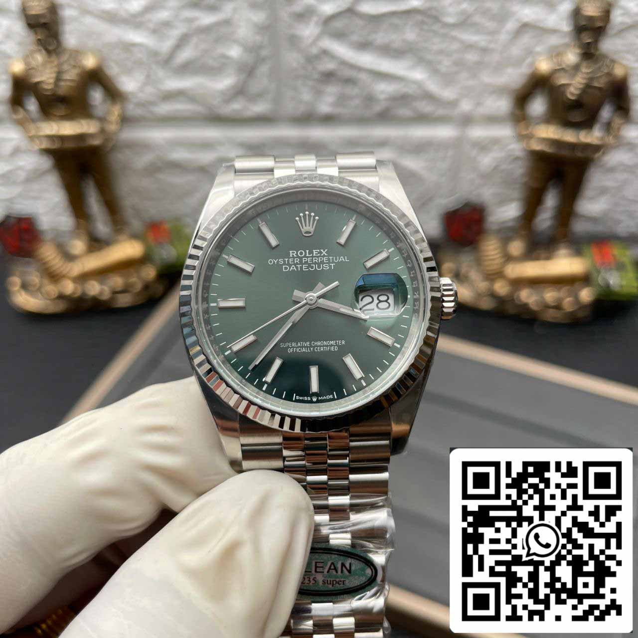 Rolex Datejust M126234-0051 36MM 1:1 Best Edition Quadrante verde fabbrica pulita