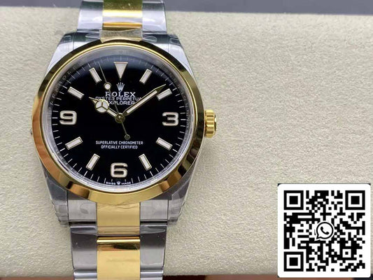 Rolex Explorer M124273-0001 36MM 1:1 Best Edition VS Factory Black Dial Steel and Gold