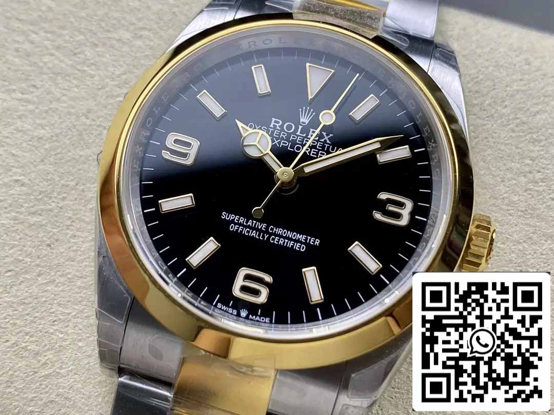 Rolex Explorer M124273-0001 36MM 1:1 Best Edition VS Factory Quadrante Nero Acciaio e Oro