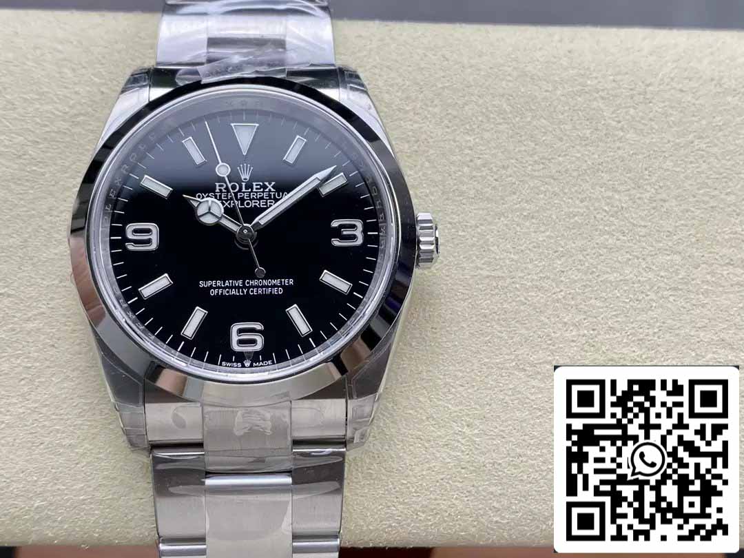 Rolex Explorer m124270-0001 36MM 1:1 Mejor edición VS Factory Esfera negra Acero