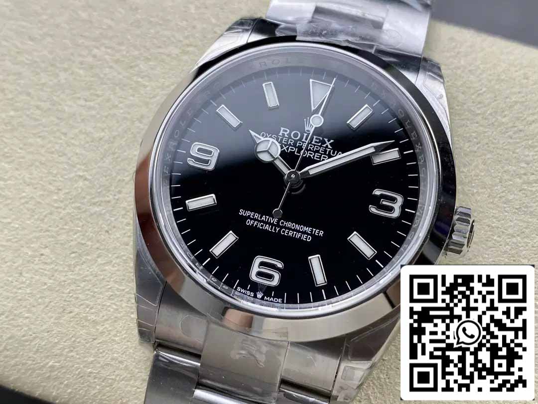 Rolex Explorer m124270-0001 36MM 1:1 Mejor edición VS Factory Esfera negra Acero