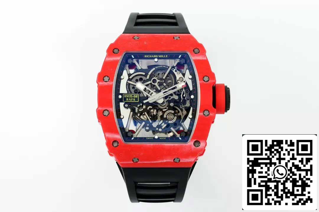 Richard Mille RM035-02 NTPT Carbon 1:1 Best Edition ZF Factory Red Demon Version Cinturino Nero 