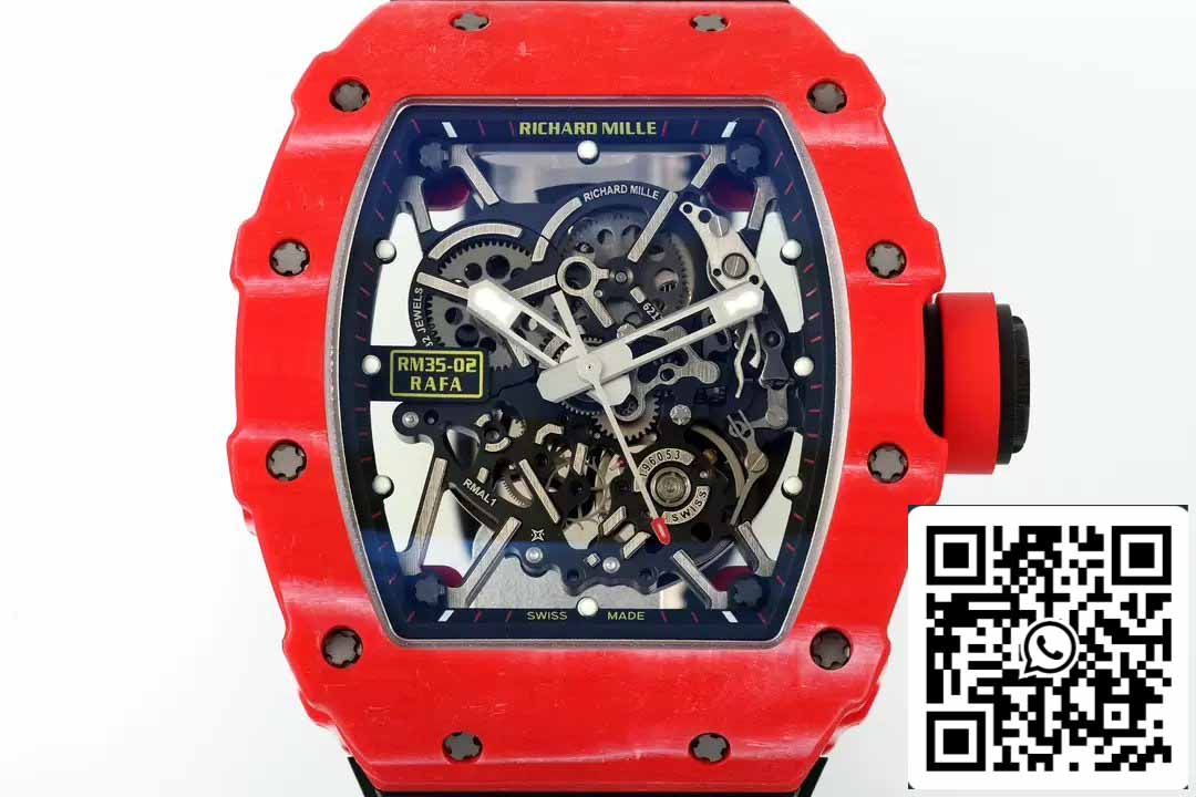 Richard Mille RM035-02 NTPT Carbon 1:1 Best Edition ZF Factory Red Demon Version Cinturino Nero 