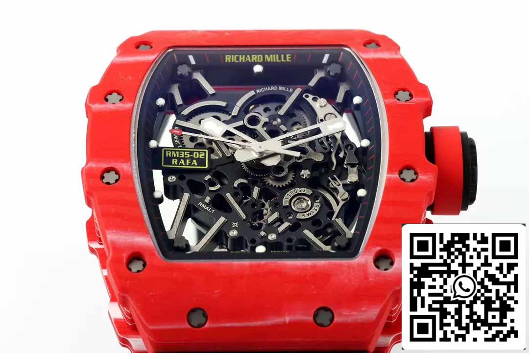 Richard Mille RM035-02 NTPT Carbon 1:1 Best Edition ZF Factory Red Demon Version Black Strap