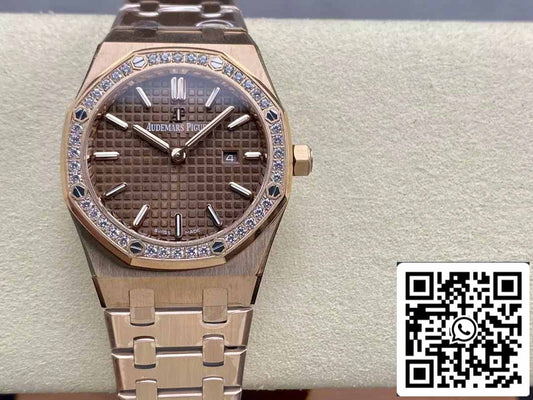 Audemars Piguet 67651 Quarzo 33mm 1:1 Best Edition ZF Factory Quadrante Marrone Oro Rosa