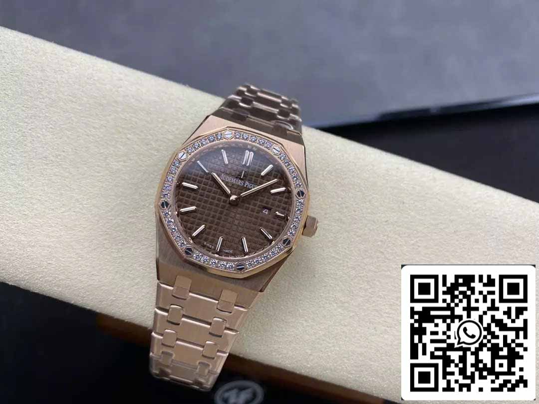 Audemars Piguet 67651 Quarzo 33mm 1:1 Best Edition ZF Factory Quadrante Marrone Oro Rosa