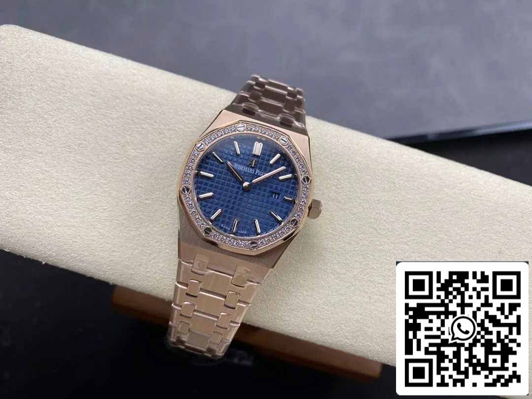 Audemars Piguet 67651 Quartz 33mm 1:1 Best Edition ZF Factory Blue Dial Rose Gold