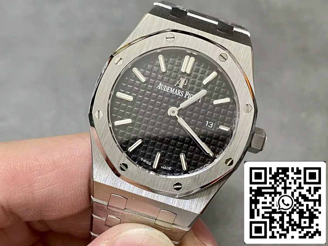 Audemars Piguet 67651 Cuarzo 33 mm 1:1 Best Edition ZF Factory Esfera negra Caja plateada