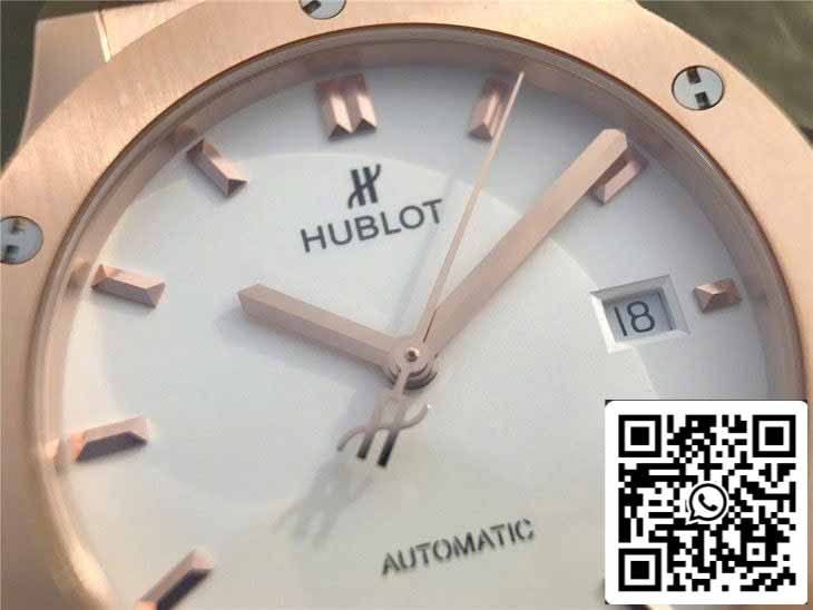 Hublot Classic Fusion 542.OX.2611.LR 1:1 Best Edition JJ Factory Esfera blanca Oro rosa