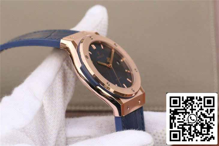 Hublot Classic Fusion 542.OX.7180.LR 1:1 Best Edition JJ Factory Blue Dial Rose Gold