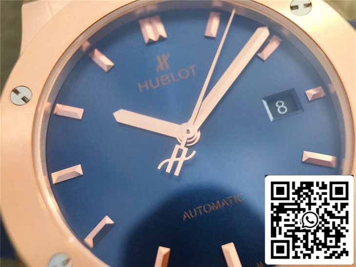 Hublot Classic Fusion 542.OX.7180.LR 1:1 Best Edition JJ Factory Blue Dial Rose Gold