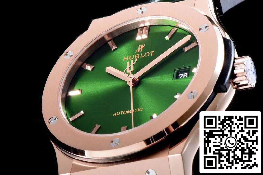 Hublot Classic Fusion 542.OX.8980.LR 1:1 Best Edition JJ Factory Green Dial Rose Gold