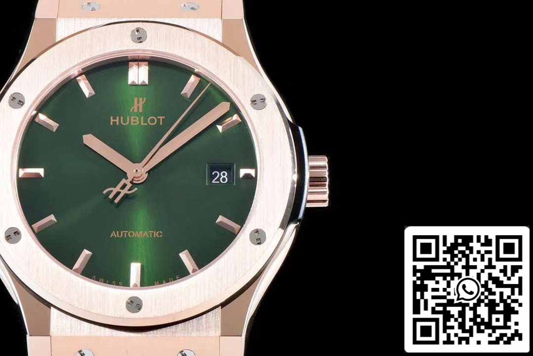 Hublot Classic Fusion 542.OX.8980.LR 1:1 Best Edition JJ Factory quadrante verde oro rosa