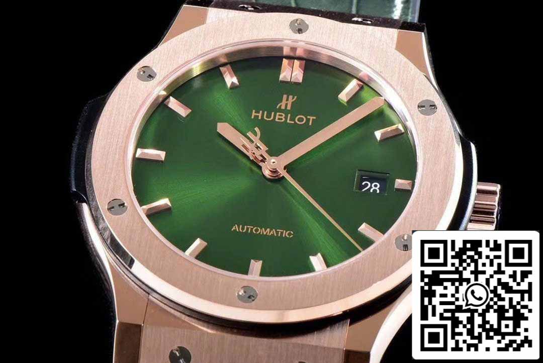 Hublot Classic Fusion 542.OX.8980.LR 1:1 Best Edition JJ Factory Green Dial Rose Gold