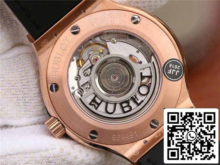 Hublot Classic Fusion 542.OX.1181.LR 1:1 Best Edition JJ Factory Esfera negra Oro rosa