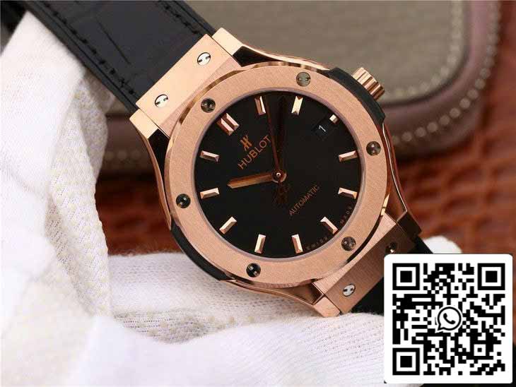 Hublot Classic Fusion 542.OX.1181.LR 1:1 Best Edition JJ Factory Esfera negra Oro rosa