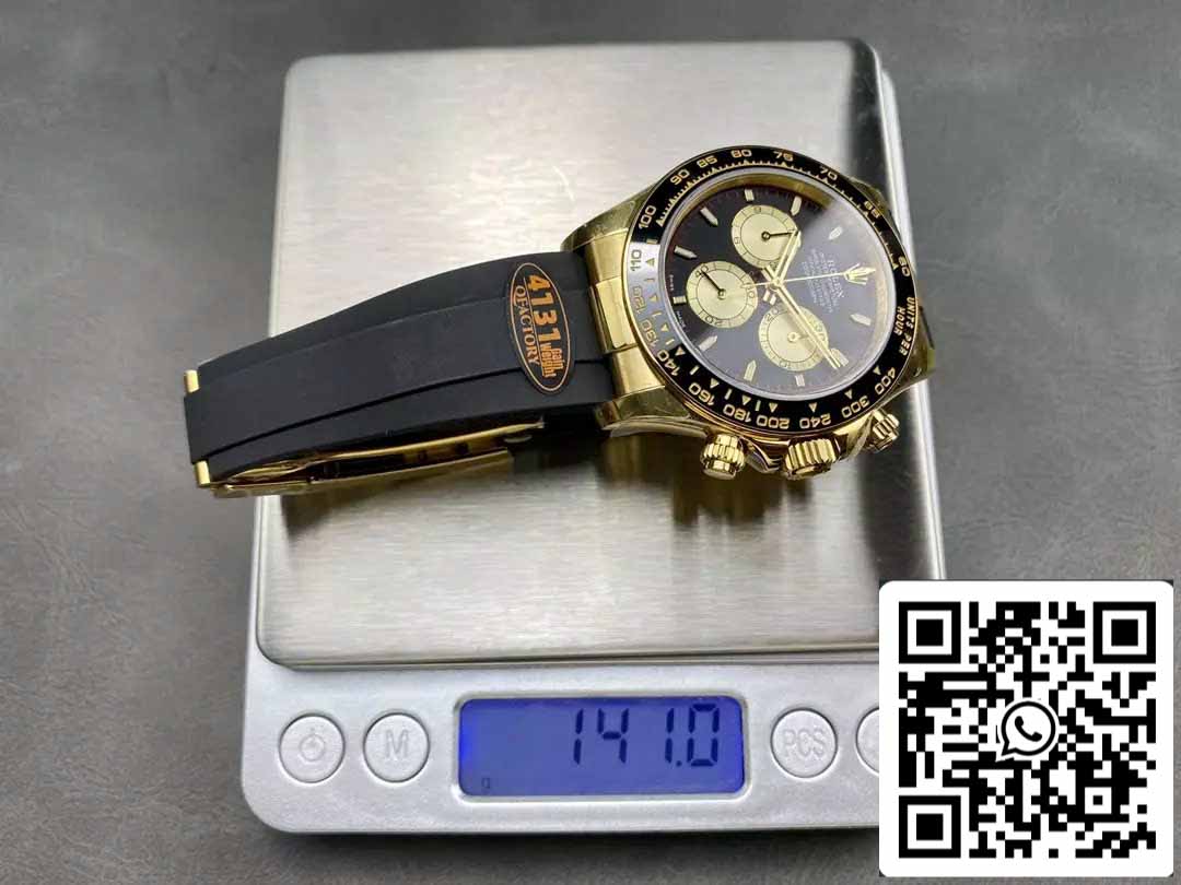 Rolex Cosmograph Daytona m126518 1:1 Best Edition Movimiento QF Factory 4131 Esfera negra y oro amarillo