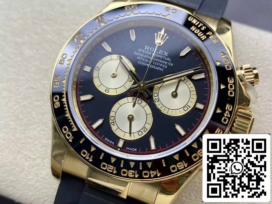 Rolex Cosmograph Daytona m126518 1:1 Best Edition Movimiento QF Factory 4131 Esfera negra y oro amarillo