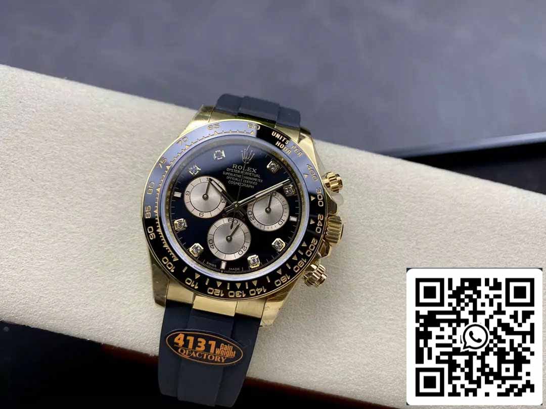 Rolex Cosmograph Daytona m126515 1:1 Best Edition Movimiento QF Factory 4131 Esfera negra y oro rosa